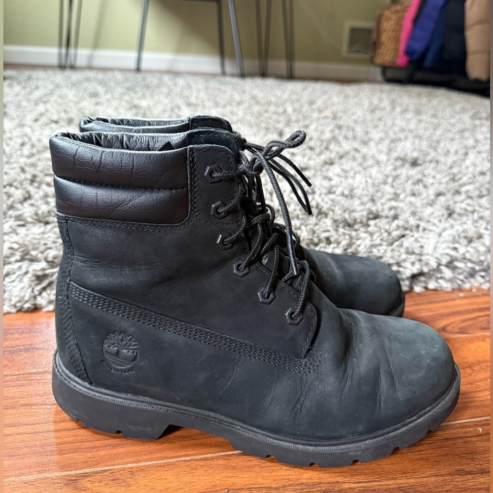 Timberland Women's Black Leather Lace-Up Boots